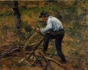 卡米耶 毕沙罗 : Pere Melon Sawing Wood